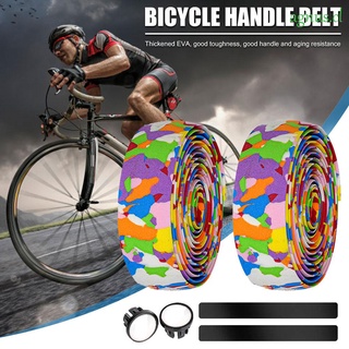 agnus - cinta adhesiva para manillar, diseño de eva, con 2 enchufes de barra de bicicleta, resistente, equipo de equitación, accesorios de bicicleta, multicolor