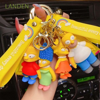 Anillo de llavero para niños de casa de Simpson juguete llave para niños pareja colgante Catoon figura de animación de los Simpsons llavero