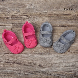 Nice_niño zapatos de moño diseño transpirable Color sólido bebé caminar zapatos de lona para primavera (6)