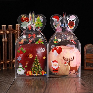 ah caja de regalo cajas de caramelos contenedor de alimentos de plástico portátil decoración de fiesta de navidad