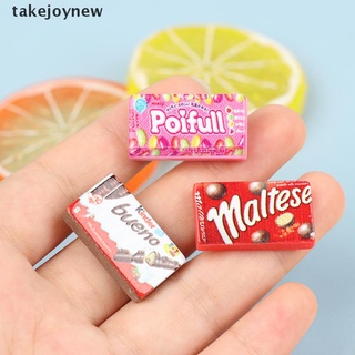 [takejoynew] 5 piezas mini simulación de chocolate caramelo snacks miniatura casa de muñecas snacks comida