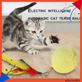 placeorder Funny Cat Toy Kitten Electronic Rolling Plush Ball Interactive Pet Supplies