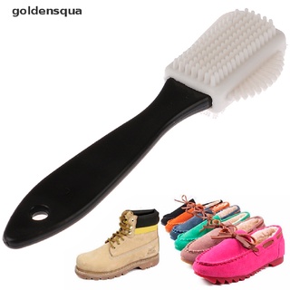 [goldensqua] 1pcsnegro 3 cepillo de limpieza lateral de gamuza nubuck zapatos de arranque en forma de s limpiador de zapatos [goldensqua]