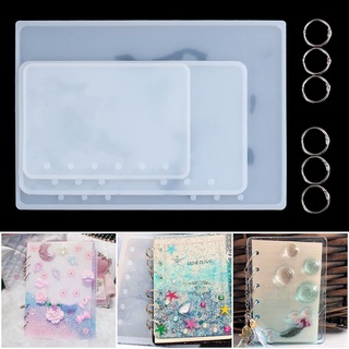 Yew transparente A5 A6 A7 hecho a mano de cristal UV epoxi DIY artesanías de silicona moldes de cuaderno cubierta de resina moldes (4)