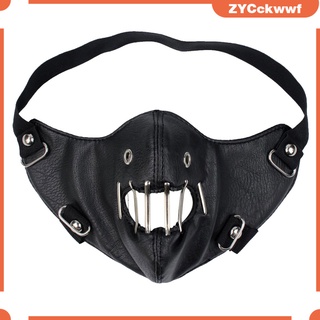 Máscara de media cara Punk gótico Rock disfraz de fiesta de Halloween Cosplay