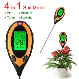 profesional 4 en 1 lcd temperatura solar humedad ph jardín suelo probador