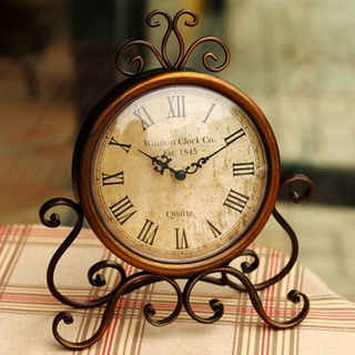 fanghuay vintage silencioso retro hierro reloj de mesa hogar dormitorio sala de estar decoración de oficina