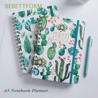 BEBETTFORM Worksheet Schedule Planner Daily Plan A5 Note Book 2022 Notebook Planner Cactus Journals Stationery Supplies Writting Notepad DIY Diary Calendars