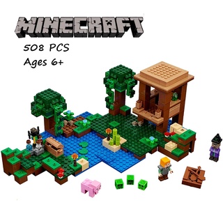 Minecraft series lego compatible con la bruja Hut bloques de construcción con minifiguras para niños lego juguetes regalos de cumpleaños