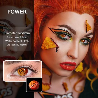 UYAAI lentes de contacto de Color motosierra hombre power ojos Halloween cosplay lentes de contacto para ojos 14,5 mm maquillaje para cosplay power eyes (1)