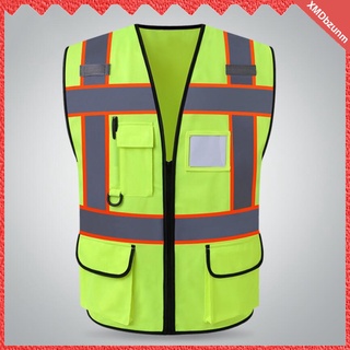 chaleco de seguridad de alta visibilidad tiras reflectantes 3 bolsillos para la construcción