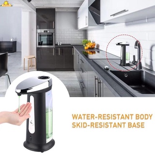 Dispensador de jabón automático infrarrojo de 400 ml inteligente de inducción automática dispensador de jabón eléctrico en casa oficina lavadora de manos sanitaria dispensador de jabón (5)