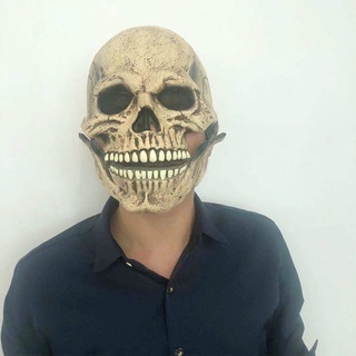 Scary Bone Skull Skeleton Latex Mask Halloween Party Trick Cosplay Costume