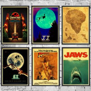 E.T ./JAWS/The Termina/Jurassic Park Spielberg Película Pósters Retro Pared Arte Impreso Pintura Póster De
