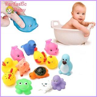 bebé 13 piezas de goma suave flotador sqeeze sonido bebé lavado baño juego animales juguetes