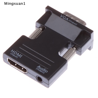 [Mingxuan] Convertidor HDMI hembra a VGA macho con adaptador de Audio compatible con salida de señal 1080P