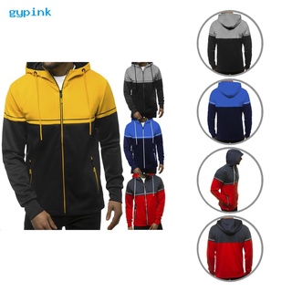gypink Lightweight Men Jacket Men Warm Casual Hooded Coat with Front Pockets Anti-Shrink for Daily Wear Sports