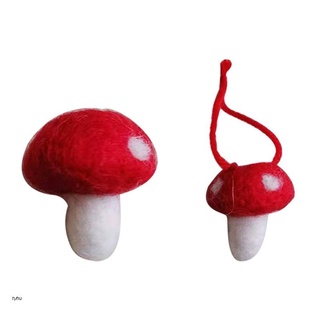 Tyhu Christmas Mushroom Pendant Wool Felt Xmas Tree Ornaments Hanging for Kid Gift 5x