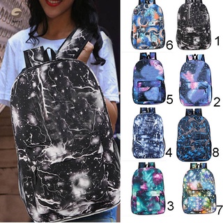 Los adolescentes mochila estudiante bolsas de la escuela de viaje bolso de hombro portátil luminoso estrellas bolsas