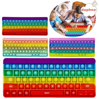 Daphne Soft Pop It Push Fidget juguetes de silicona teclado burbuja Reliver estrés antiestrés arco iris