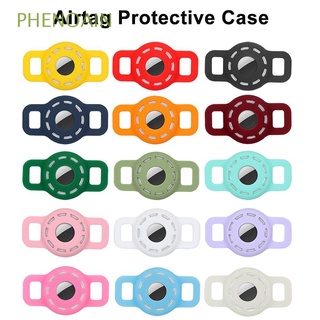PHENOAIN Useful Air Tag Holder Silicone Tracker Protector Cover Airtag Protective Case New Hollow For Apple Badges Airtags Dog Cat Collar GPS Finder Pets Anti-lost Locator Sleeve/Multicolor