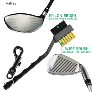 Valley 2 Sided Brass Wires Nylon Cleaning Kit Tool Golf Brush Clip Groove Ball Cleaner CL