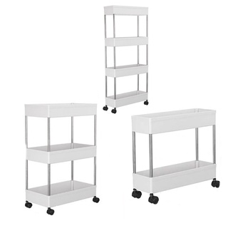 cuc 2/3/4 niveles rolling utility cart estantes de almacenamiento con ruedas de rodillo organizador (5)