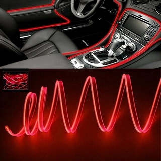 Luz roja Auto Interior tira fría lámpara accesorios 12V 200cm estroboscópica piezas