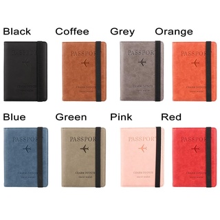 CARELESS Multi-function Passport Holder Leather RFID Wallet Passport Bag Portable Credit Card Holder Document Package Ultra-thin Travel Cover Case/Multicolor (2)