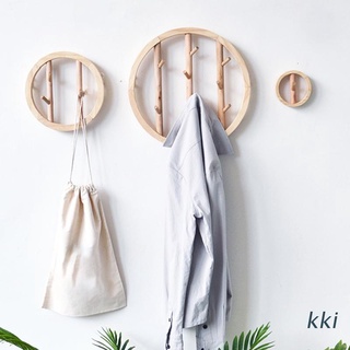 kki. gancho redondo de madera maciza para colgar ropa, ganchillo, nórdico, de madera, organizador de abrigos, perchas
