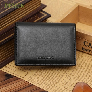 desion negro cartera de los hombres clip monedero nueva moda id tarjeta de crédito bifold cuero genuino