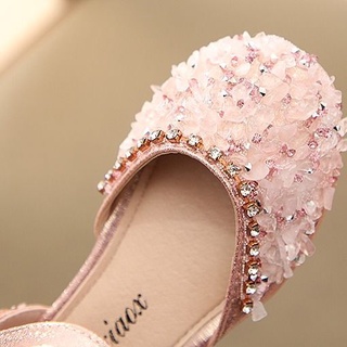 Sandalias para niñas pequeños zapatos de princesa zapatos de cuero de fondo suave de verano2021Nuevos zapatos de rendimiento para niños de primavera y verano Zapatos de cristal para bebés (5)