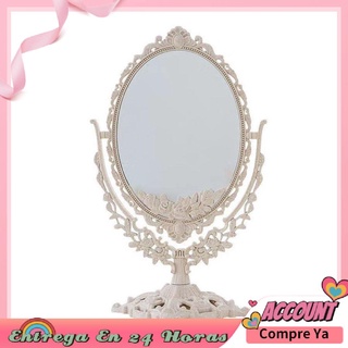espejo de maquillaje de doble cara retro de escritorio princesa espejo de maquillaje