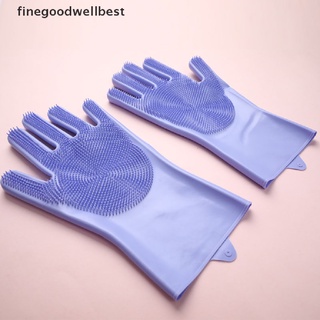 fgwb 1 par de guantes de silicona para limpieza de cocina, goma, lavado de platos, caliente