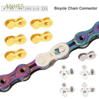 ANHES 5 pair Connector Missing Link 6/7/8/9/10/11/12 Speed Bike Chain Link Road Bike Quick Master Links MTB Magic Buttons Joints Bicycle Chain Buckle/Multicolor