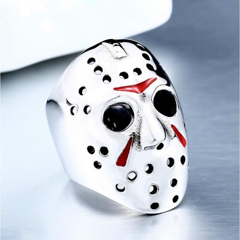 SeuSuk Ninja máscara Biker Jason Voorhees máscara de Hockey con anillos antiguos de color rojo