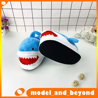 (Modelo) Pantuflas suaves suaves cómodas con estampado De tiburón y suela gruesa De Animal
