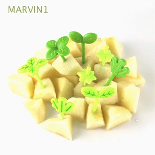 marvin1 hojas tenedor de fruta almuerzo plástico palo de pastel picks para niños mini sushi accesorios de pastel suministros de ensalada decoración de frutas palillo de dientes