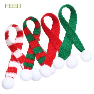 heebii 4pcs home knit bufanda miniatura cosplay bufanda mini navidad fiesta rayas botella de vino babero muñeca cubierta de navidad decoración