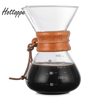 Olla de café clásica resistente al calor, filtro de café, goteo, 400 ml