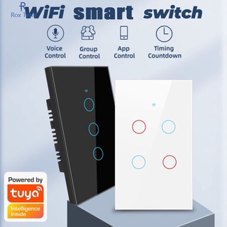 1/2/3 gang TUYA WiFi Smart Touch Switch luz de hogar botón de pared 120 x 72 mm para Alexa y Google Home Assistant US Standard Rox