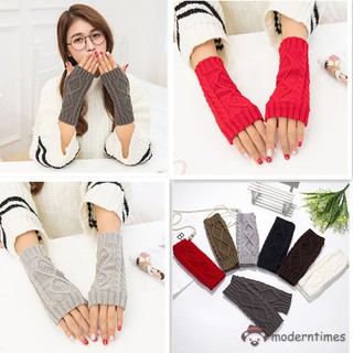guantes de punto de invierno para mujer/guantes de punto para tejer manopla sin dedos glov