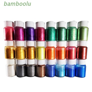 boo 24 colores de resina pigmento arco iris perla polvo colorante epoxi molde purpurina material de manicura decoraciones