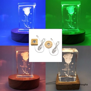 com led luces base de exhibición 2pcs madera iluminado base soporte para lase r cristal cristal resina arte