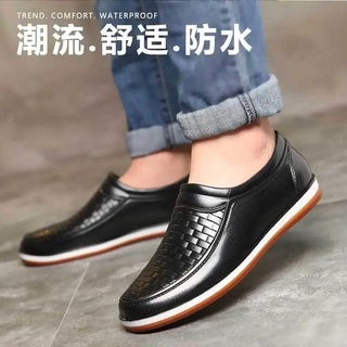 los hombres de goma zapatos de lluvia deslizamiento en impermeable de la moda de pvc botas de lluvia zapatos de trabajo (4)