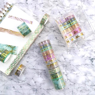 Uki 10 rollos bronceadores Washi cintas decorativas lindo papel enmascaramiento cintas (4 tamaños)