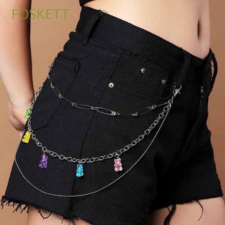 FOSKETT Simple Oso Cintura Cadena Lindo Jeans Cinturón Mujeres Moda Boho Estilos Estudiante Aleación Hip Hop Joyería Regalo