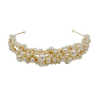diadema de perlas de imitación para mujer elegante aro de pelo diadema boda headwear