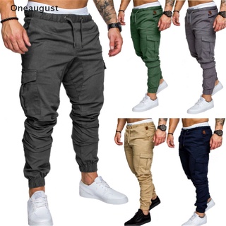 [oneaugust] pantalones de carga casuales para hombre, tallas grandes, pantalones deportivos, fitness, gimnasio, pantalones de chándal.