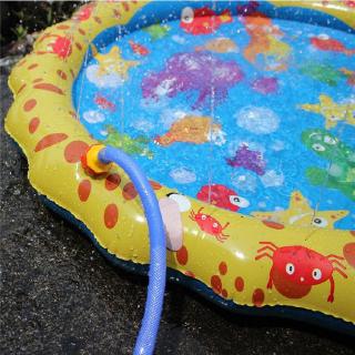 100Cm*100Cm verano inflable spray de agua almohadilla de pvc niños inflables juguetes de césped juegos de juegos de aspersor estera de verano de la piscina de los niños (8)